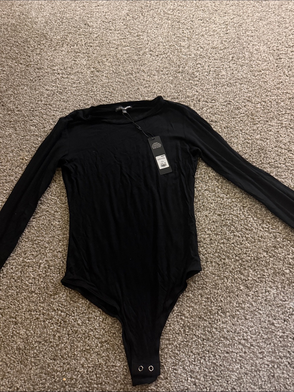 Fashion Nova Black Long Sleeve Bodysuit